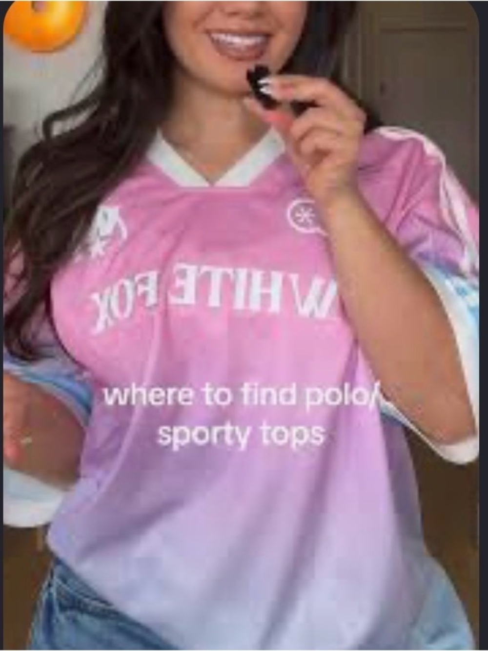 White Fox Pink Oversized Ombre Sporty Jersey Top